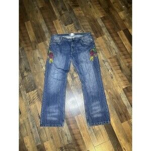 Vintage Miskeen Skull/Dragon Embroidered Jeans Size 44